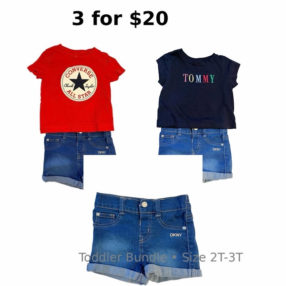 Toddler Girl bundle 3x$20 Authentic Converse, Tommy Hilfiger & DKNY (2T–3T) - Picture 11 of 11